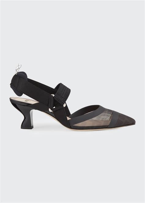 fendi calibri|Fendi colibri mesh slingback pumps.